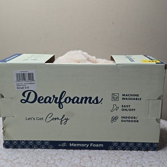 Dearfoams w/ Memory Foam - Women's Slippers, Light Heather Grey, NEW in Box - Picture 4 of 6